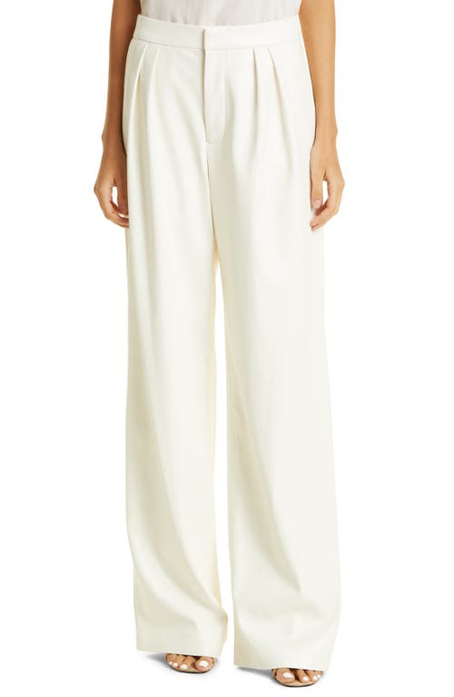Alice + Olivia Pompey Faux Leather Trousers in Ecru