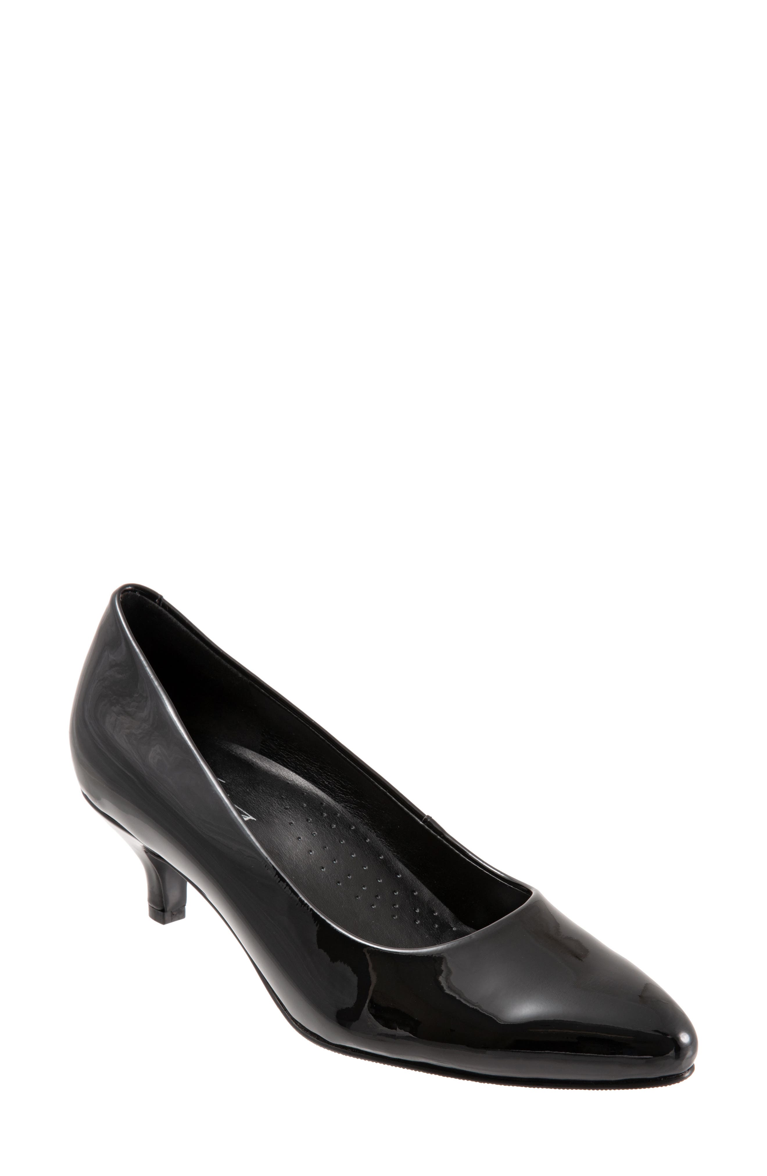 Black patent pumps low heel Clearance