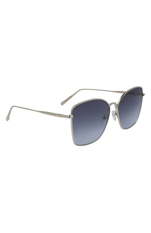 Longchamp Roseau 60mm Gradient Square Sunglasses In Gold/smoke