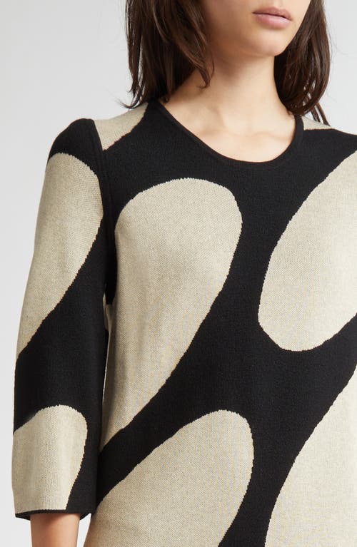 Shop Marimekko Putrido Linssi Wool Blend Sweater Dress In Black Beige