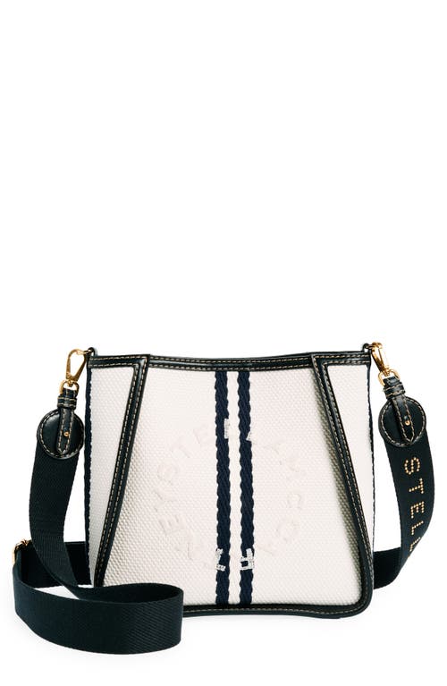 Stella McCartney Mini Stripe Canvas Crossbody Bag in 9060 White Ink Smart Closet