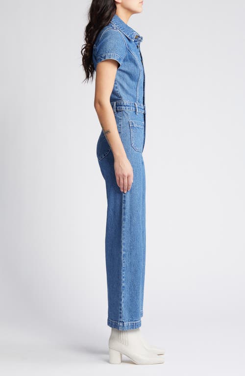 Rolla's Sailor Short Sleeve Denim Jumpsuit In Breaker