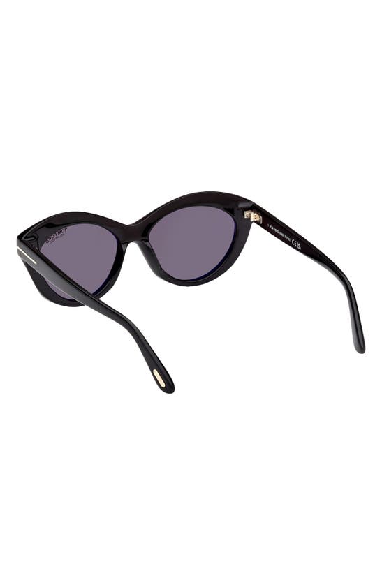 Shop Tom Ford Toni 55mm Polarized Oval Sunglasses In Shiny Black / Smoke