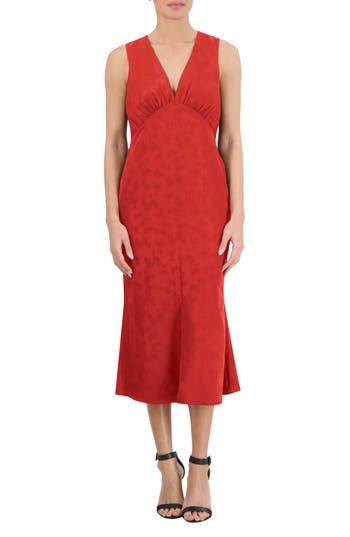 Shop Bcbg New York V-neck Midi Dress In Valiant Poppy