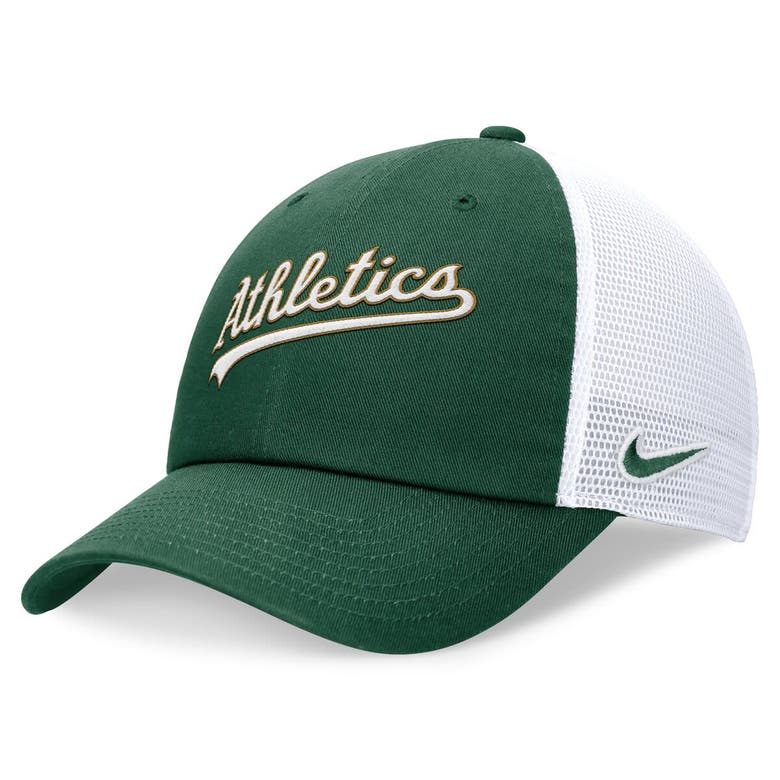 Nike Green Oakland Athletics Evergreen Wordmark Trucker Adjustable Hat