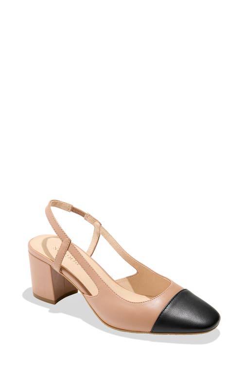 Shop Jack Rogers Summer Cap Toe Slingback Sandal In Beige/black