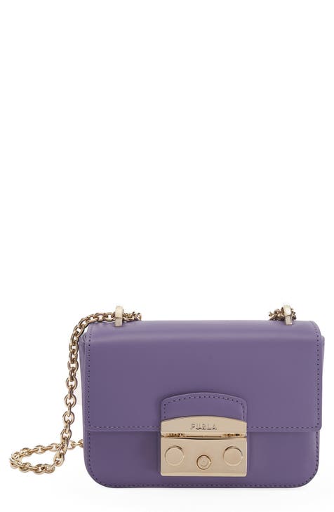 Small Cross Body Bag Purple Check One Size