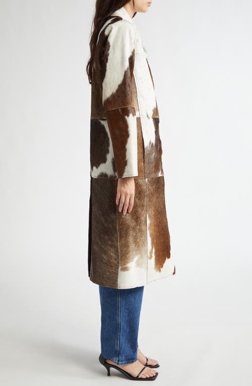 Shop Saks Potts Gio Genuine Calf Hair Coat In Brown/white Cow