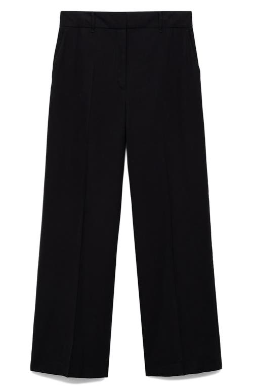 Mango Pleated Wide Leg Pants In Black