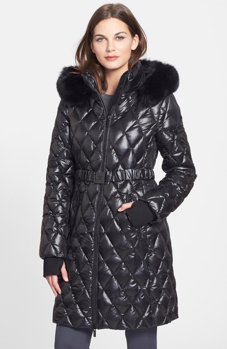 Diane Von Furstenberg 'Faye' Quilted Down Coat with Genuine Fox Fur ...