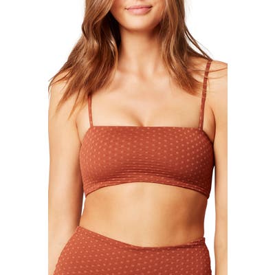 L Space Rebel Bandeau Bikini Top, Brown