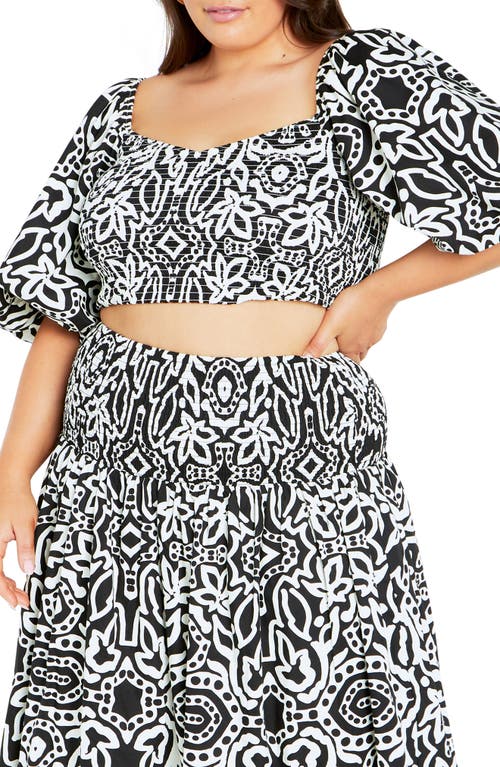 CITY CHIC CITY CHIC AMARI PUFF SLEEVE CROP TOP 