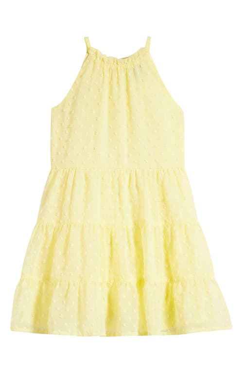 Ava & Yelly Kids' Clip Dot Tiered Party Dress Yellow at Nordstrom,