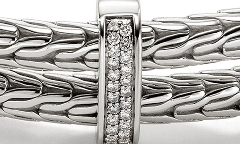 Shop John Hardy Spear Coil Diamond Choker Necklace In Silver