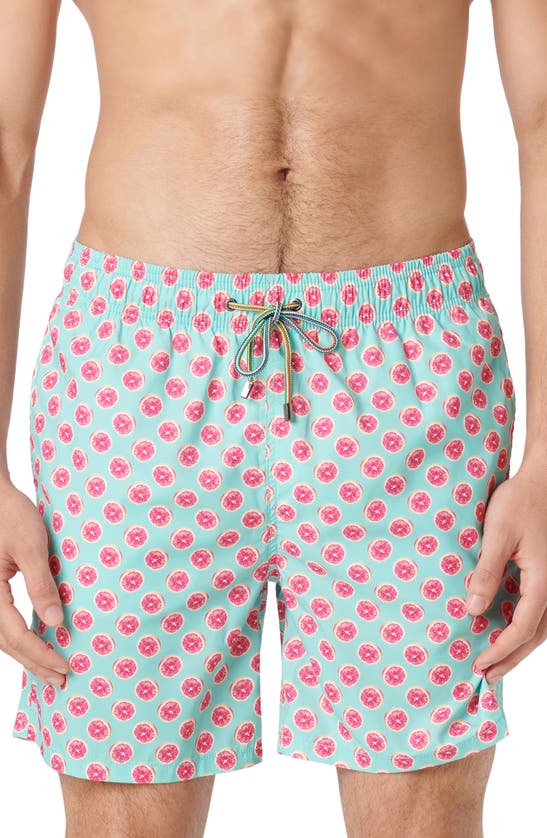 Shop Bugatchi Cosmo Swim Trunks In Seafoam