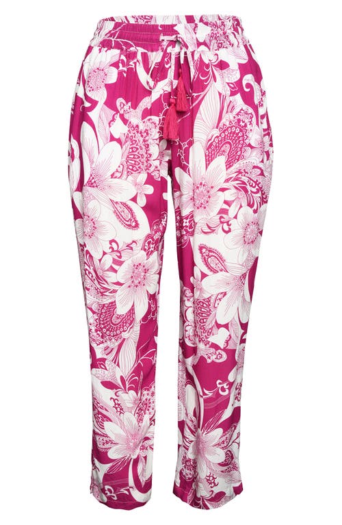 Sunshine 79 Boho Harem Cover-up Pants In Fuchsia