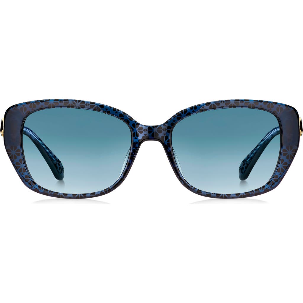 Kate Spade New York Kenzie 53mm Rectangle Sunglasses In Blue/dark Fuschia Ms