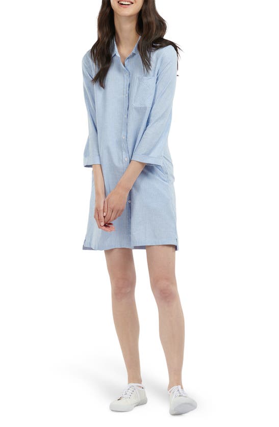 Barbour Seaglow Stripe Shirtdress In Blue