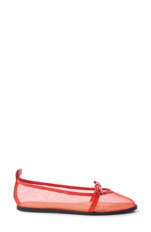 Shop Free People Mania Mesh Bow Flat In Red Mesh