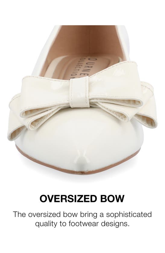 Journee Collection Ophelia Womens Pointed Closed Toe Ballet Flats In Patent/ White