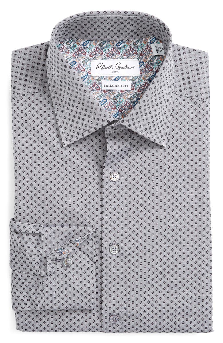 Robert Graham 'Arqua' Tailored Fit Diamond Dress Shirt | Nordstrom