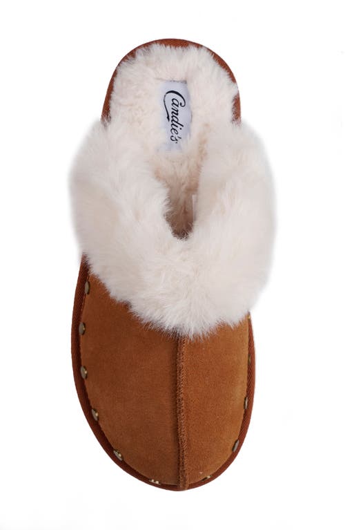 Candies Candie's Sutton Faux Fur Platform Clog In Tan Suede