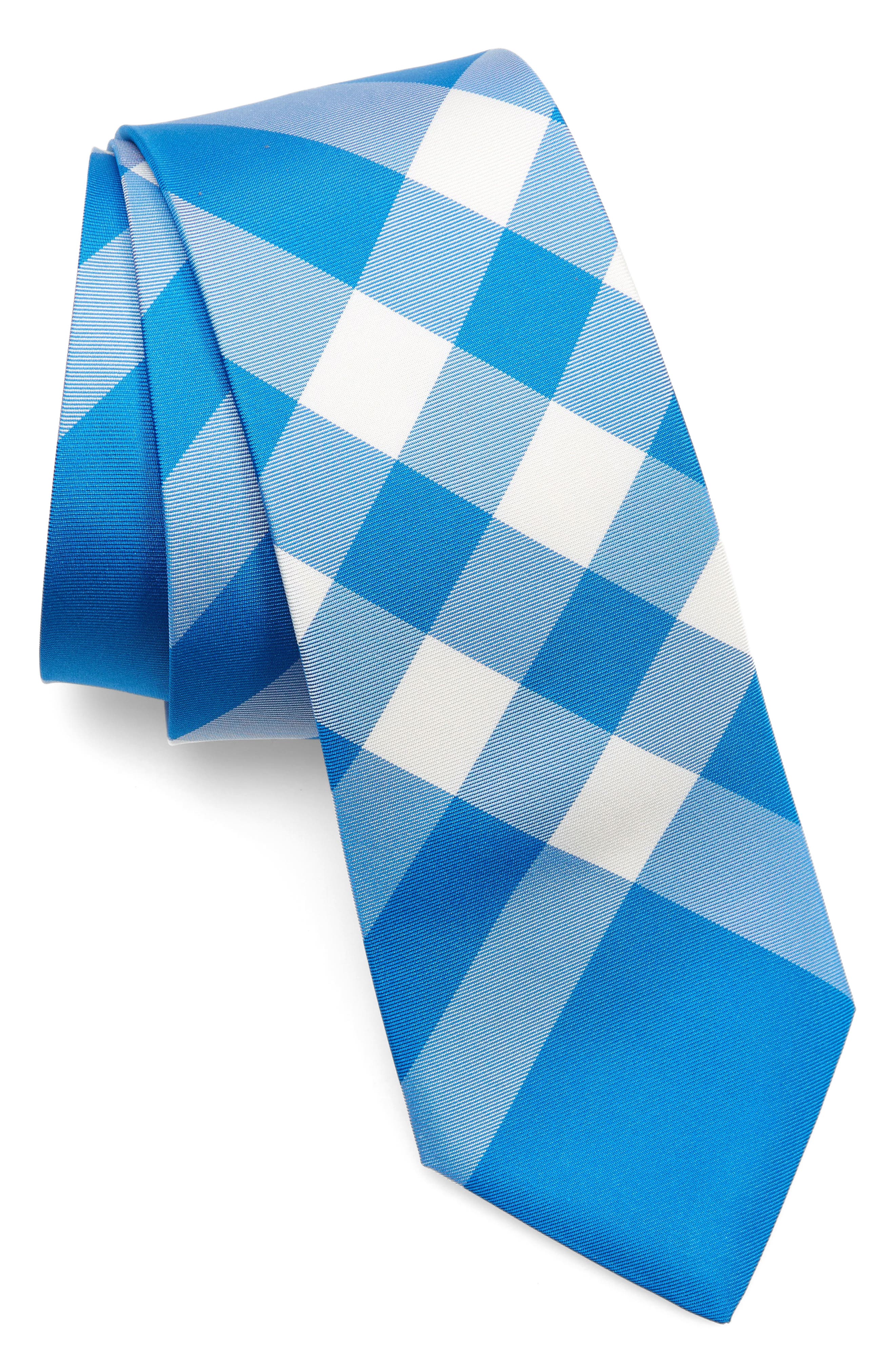 Burberry Blue Silk Monogram Classic Cut Tie Burberry