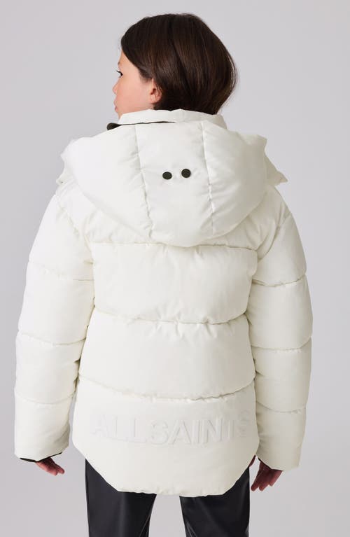 Shop Allsaints Sm By  Kids' Short Hooded Puffer Jacket In White