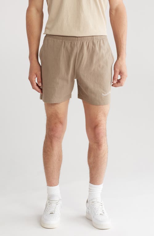 Wordmark Cotton Sweat Shorts in Clay
