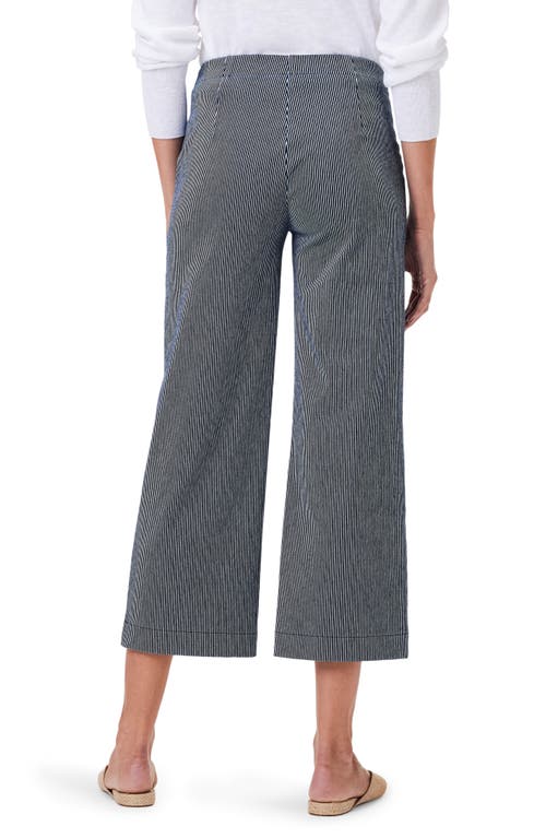 Nic + Zoe All Day Stripe Wide-leg Jean In Blue Multi In Gray