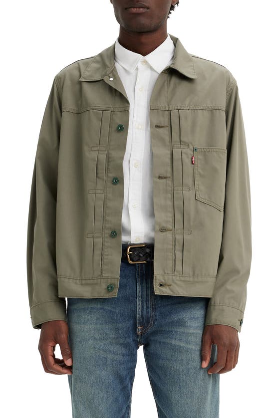 Shop Levi's Type I Poplin Trucker Jacket In Smokey Olive