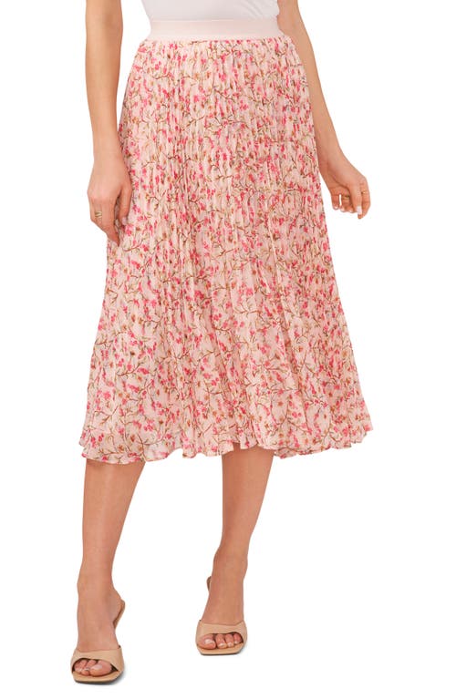 1.STATE Floral Released Pleat Midi Skirt in Garden Bliss