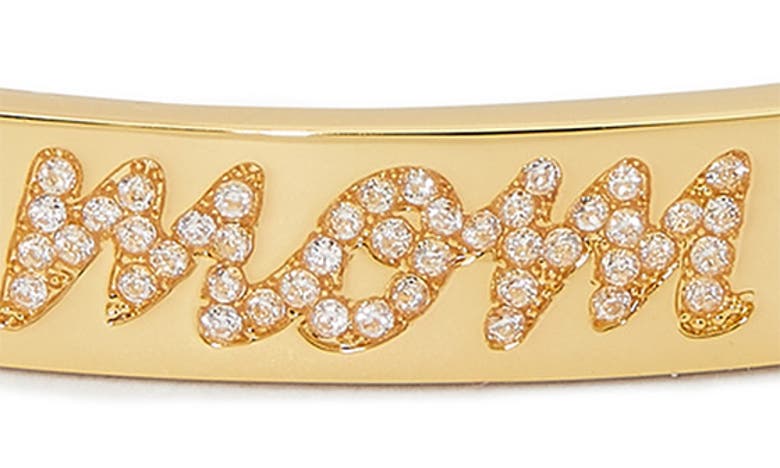 Shop Kate Spade Mom Pavé Bangle Bracelet In Clear/ Gold.