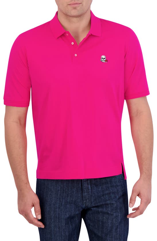 Shop Robert Graham The Player Solid Cotton Jersey Polo In Magenta