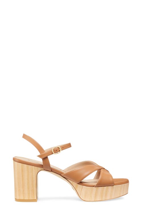 Shop Stuart Weitzman Carmen Midi Platform Sandal In Tan/sand