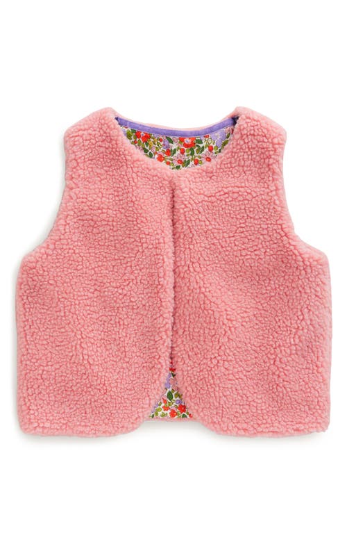 Shop Mini Boden Kids' Borg Fleece Vest In Almond Pink