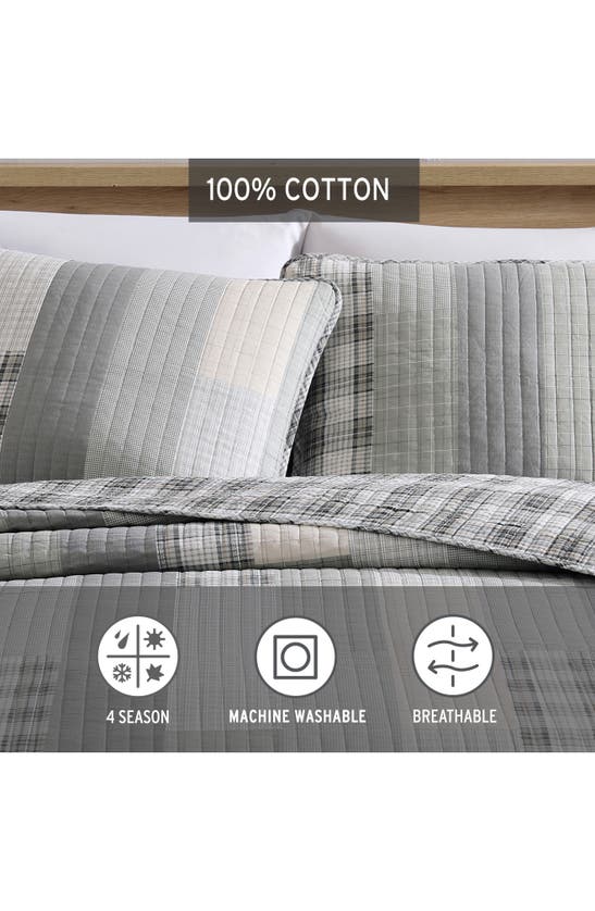 Eddie Bauer Fairview Cotton Quilt 3-piece Set In Grey