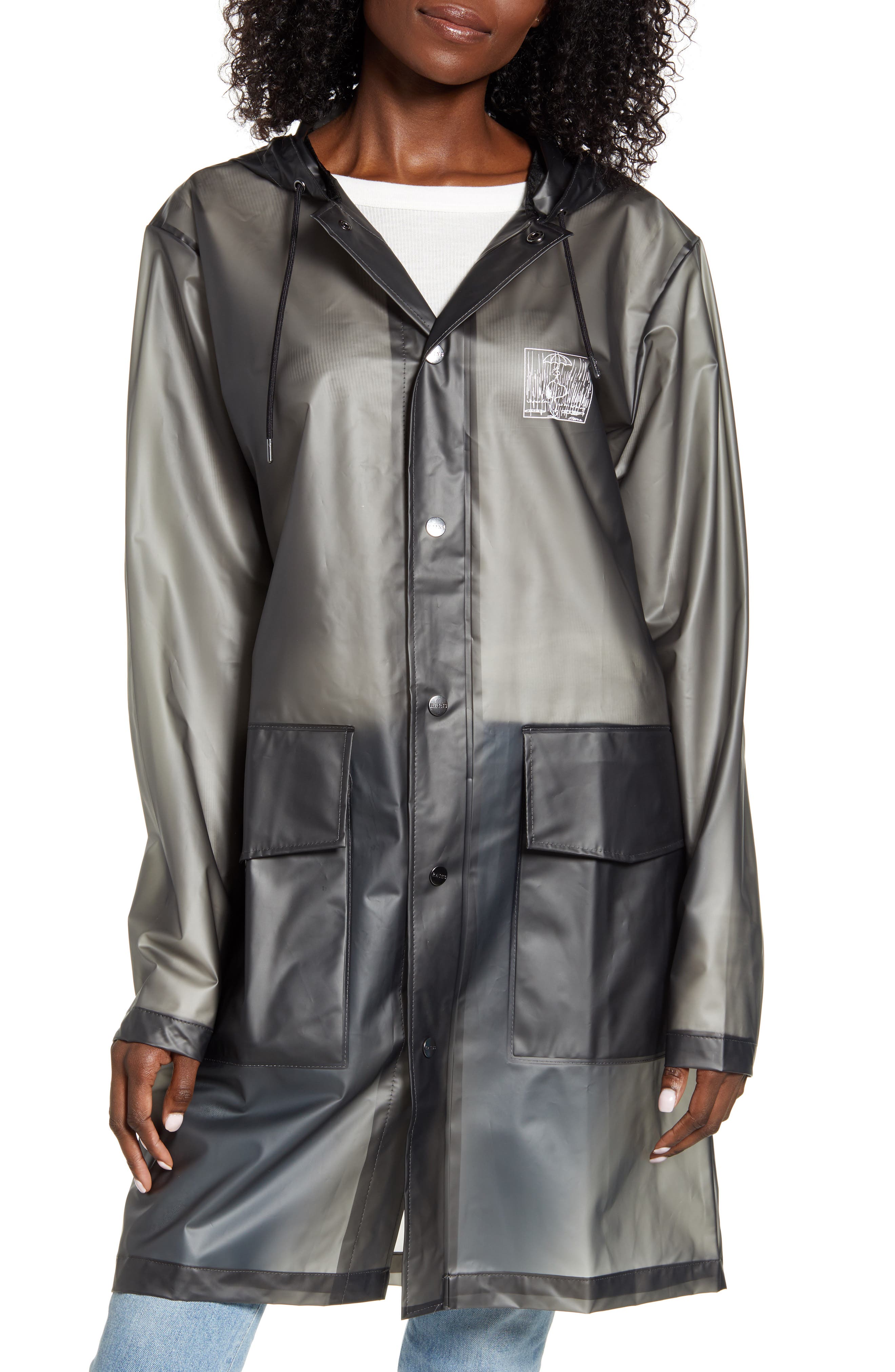 rains hooded raincoat