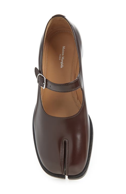 Shop Maison Margiela Tabi Mary Jane Flat In Chic Brown