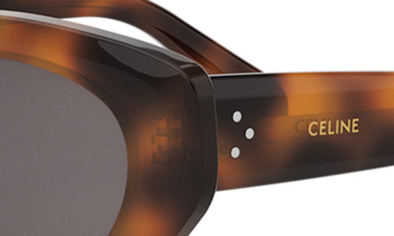 Shop Celine Bold 3 Dots 53mm Cat Eye Sunglasses In Blonde Havana / Smoke