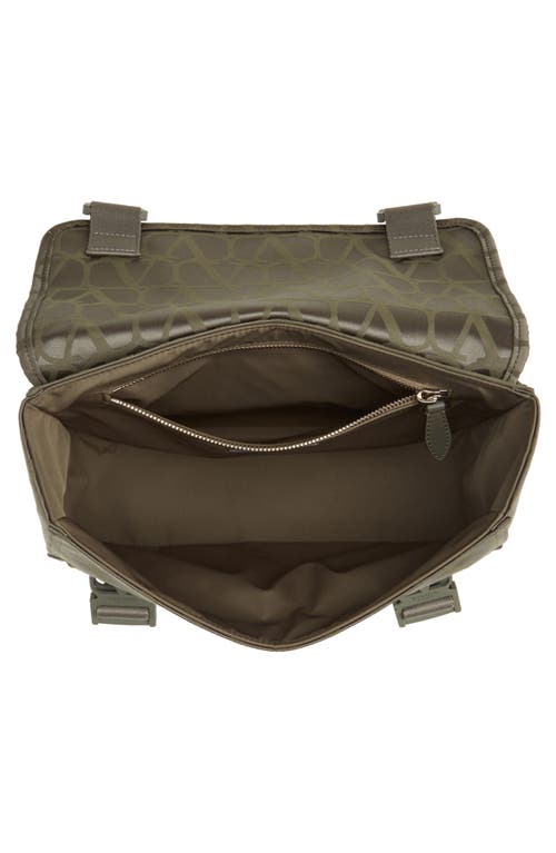 Shop Valentino Garavani Vlogo Toile Iconographe Messenger Bag In Army Green