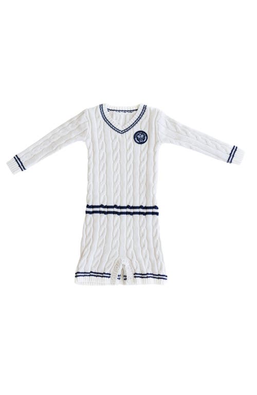 Shop Charlie Lou Baby ® Varsity Sweater Romper In Cream