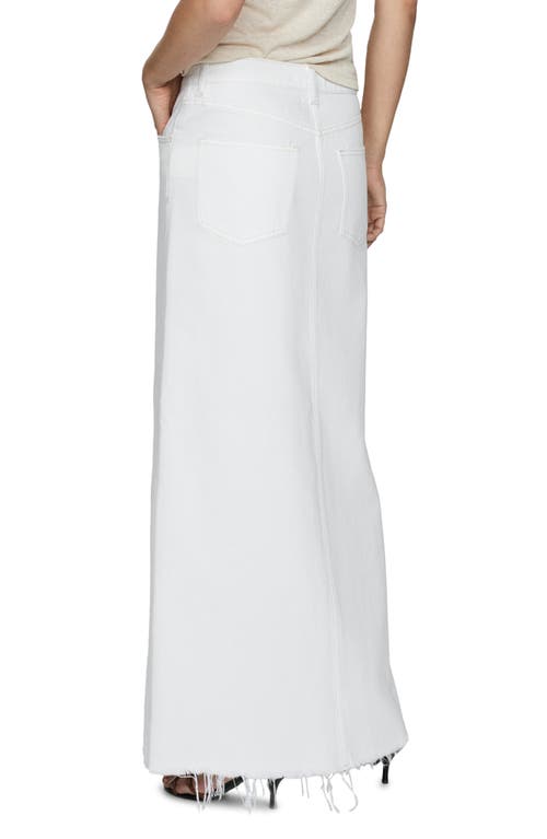 Shop Mango Amaia Denim Maxi Skirt In White