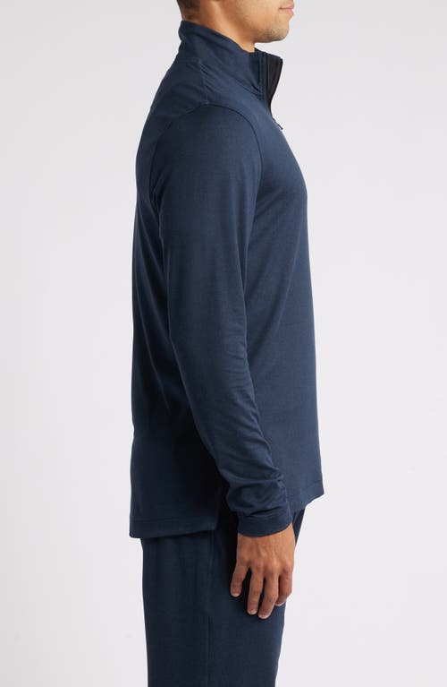 Shop Zella Restore Soft Quarter Zip Pullover In Navy Eclipse