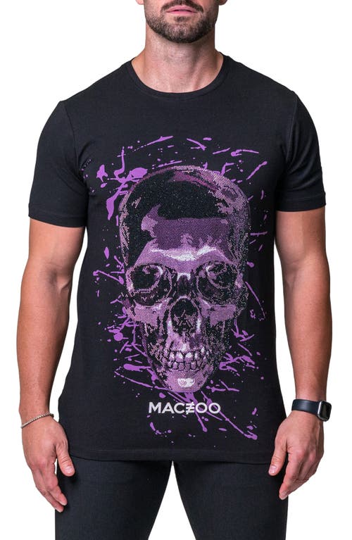 Maceoo Skull Purple Graphic Tee Black at Nordstrom,