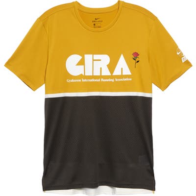 Nike X Gyakusou Dri-Fit Gira Performance Running T-Shirt, Yellow