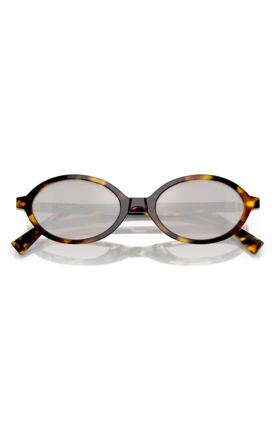 Miu Miu Regard Round-frame Tortoiseshell Acetate Glasses In Grey Mirror