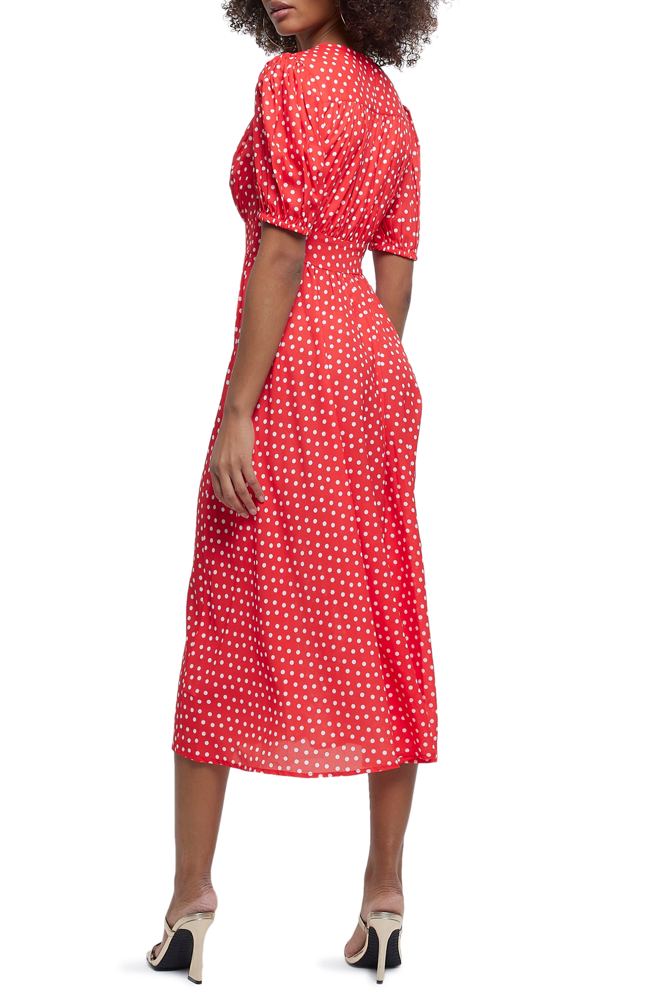 Midi Dress River Island Slip Dress With Cowl Neck In Red Red