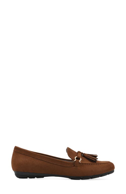 Cliffs By White Mountain Gush Tassel Loafer In Whiskey Suedette