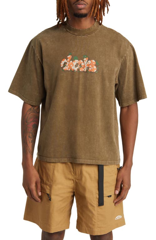 Froggy Cotton Graphic T-Shirt in Brown